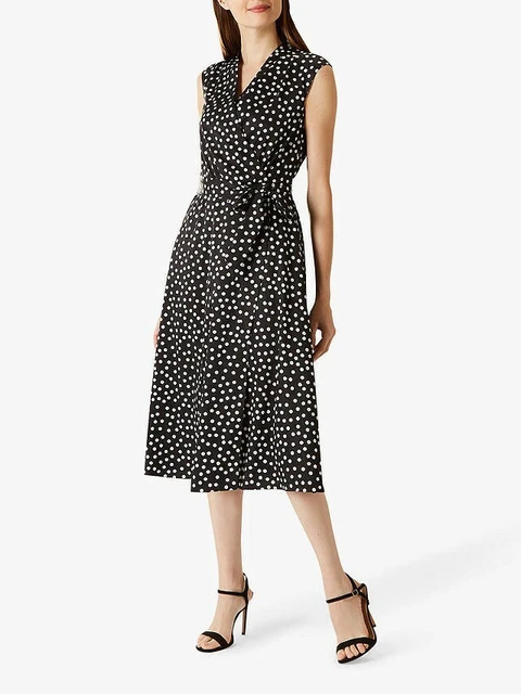 Coast mono stripe wrap discount dress